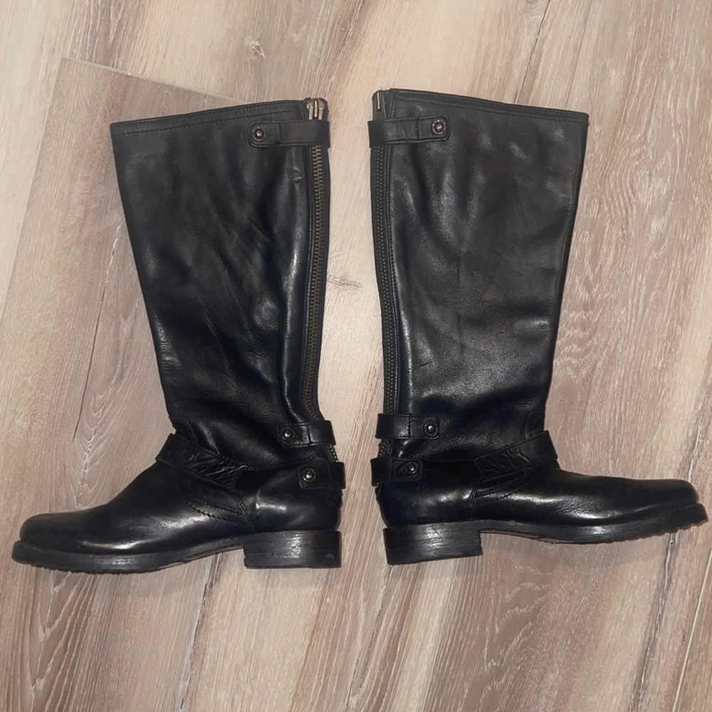 Black Frye Veronica back zip tall boot